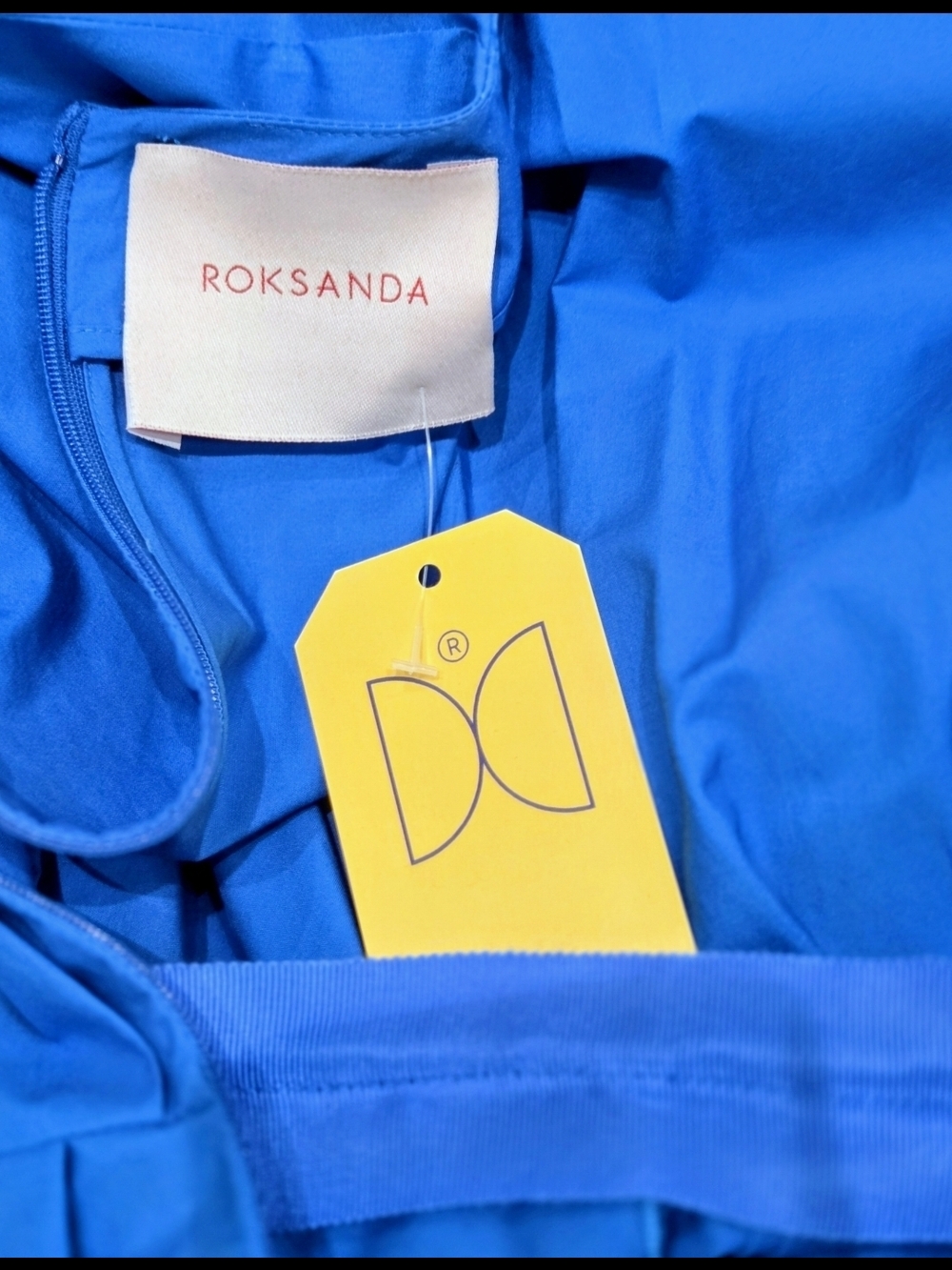 Roksanda Cobalt Blue Pleated w/ Pink Trim | N Bell-Sleeve NWT Midi Dress Size 4 - Picture 7 of 16